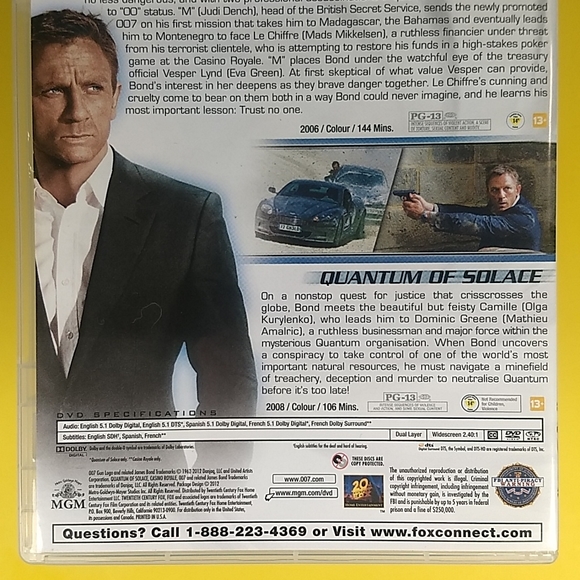 Casino Royale & Quantum of Solace, DVD, Starring Daniel Craig as James Bond - Picture 3 of 14